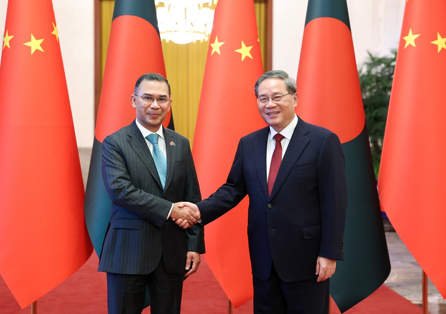 李强同孟加拉国总理塔里克会谈